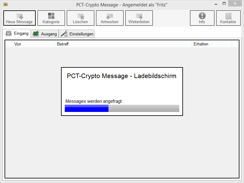PCT-Crypto Message - Client | Programm, Verschlüsselter Chat und Nachrichten - Screenshot 3.