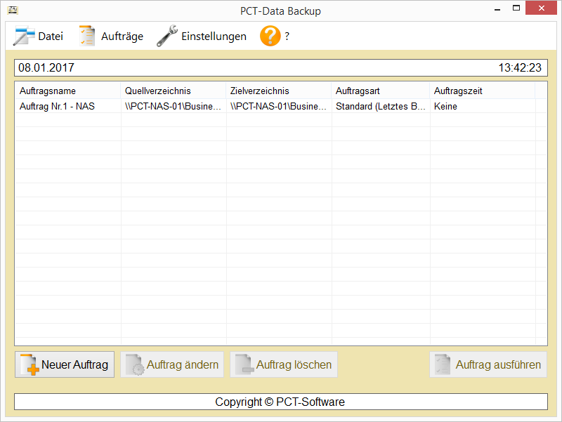 PCT-Data Backup | Backup, Sicherung von Daten - Screenshot 2.