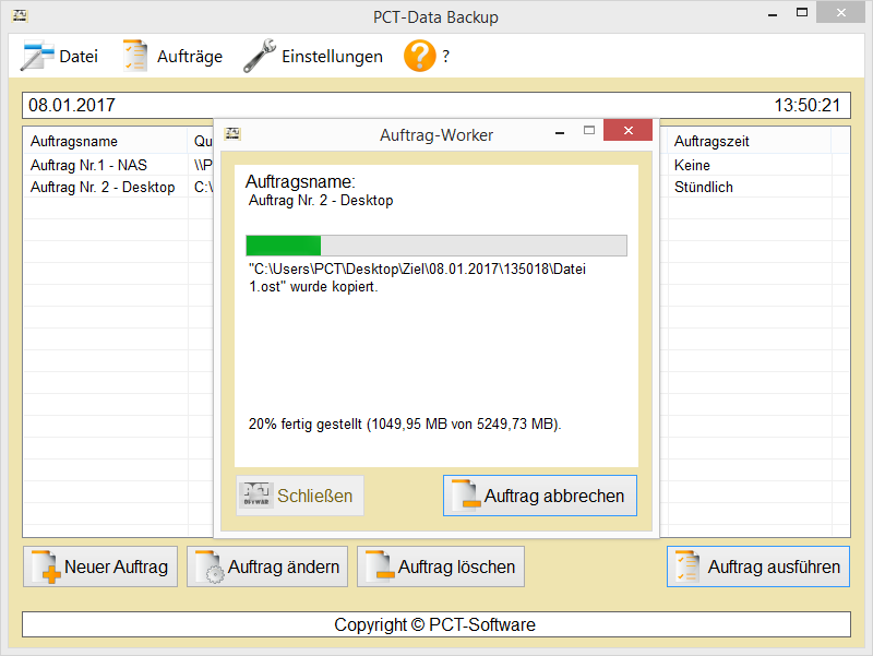PCT-Data Backup | Backup, Sicherung von Daten - Screenshot 5.