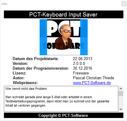 PCT-Keyboard Input Saver | Speichert die Eingaben der Tastatur - Screenshot 2.
