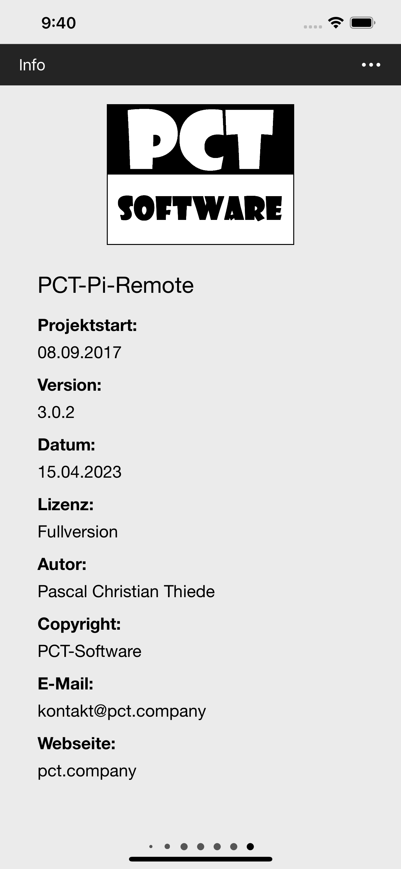 PCT-Pi-Remote | App für iOS, Smart Home - Screenshot 9.